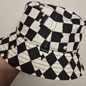 Coach checkered bucket hat